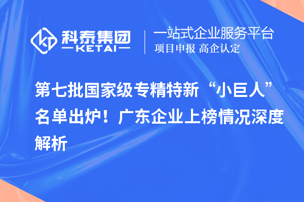 第七批國家級專精特新“小巨人”名單出爐!廣東企業上榜情況深度解析