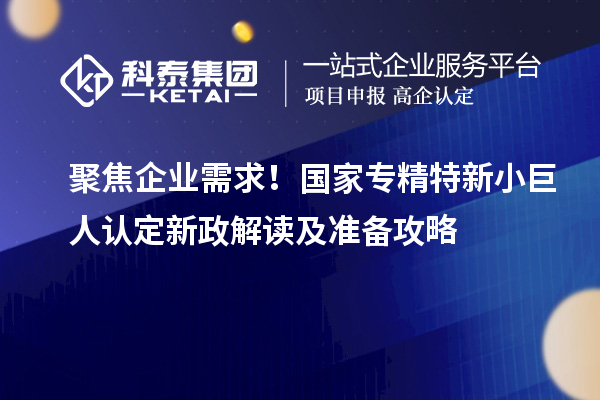 聚焦企業(yè)需求!國家專精特新小巨人認定新政解讀及準備攻略